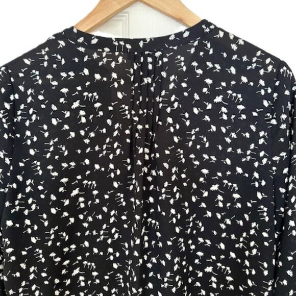 J. Crew Black and White Floral Popover Blouse - Picture 7 of 9